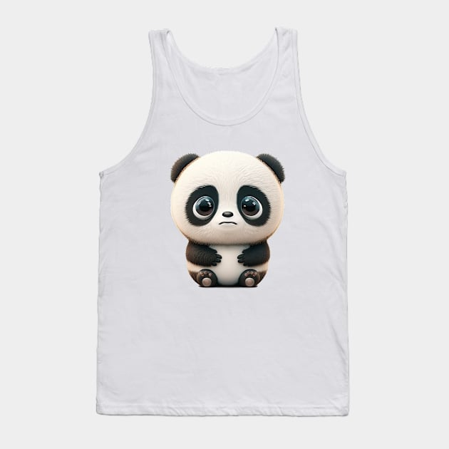 Panda Cute Adorable Humorous Illustration Tank Top by Cubebox